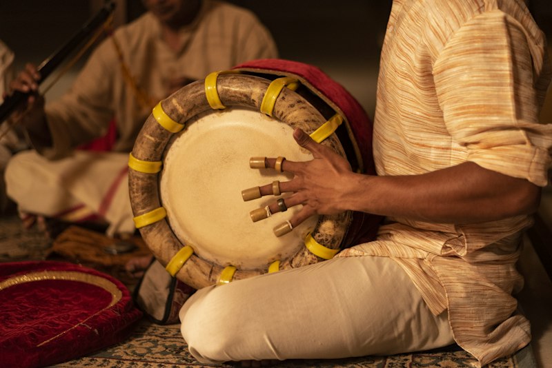 Musicians playing traditional drums
